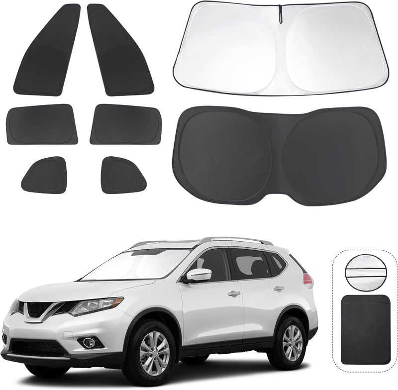 TINGLU Window Shades for Nissan Rogue 2014-2020(NOT for Rogue Sport & 2021 Rogue 3rd Gen. T33) Accessories Full Windows Rear Triangular Windshield Sun Shade Sun UV Rays Privacy Protection 8PCS - Image 1